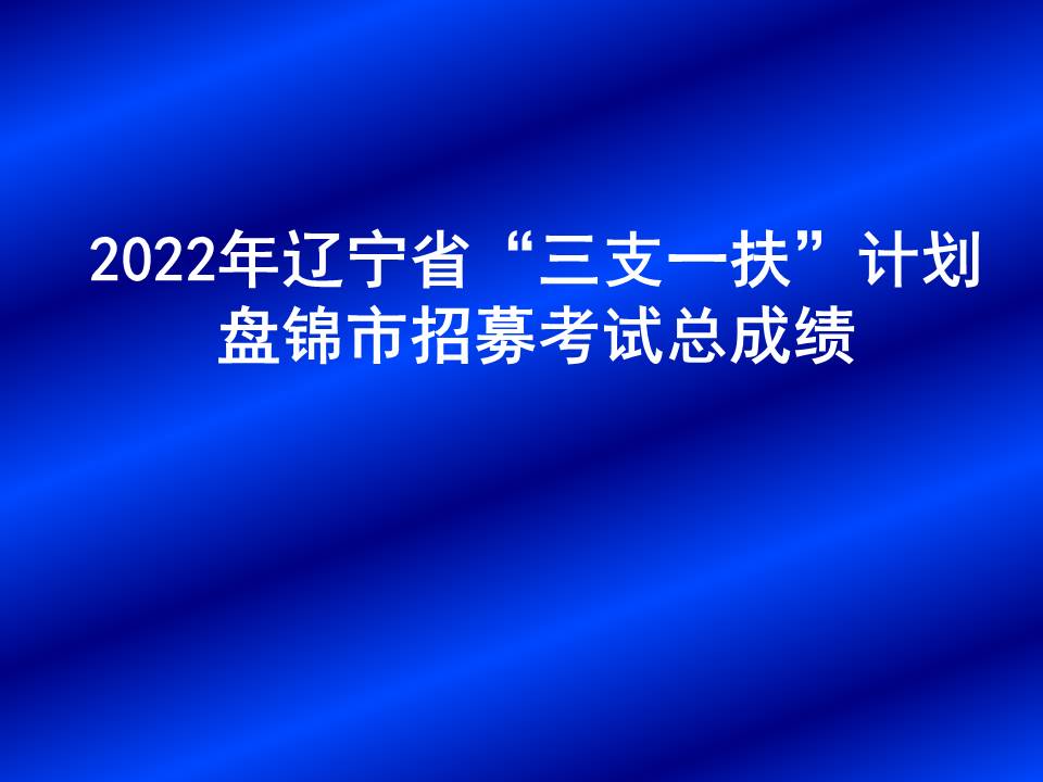 2022年辽宁省“三支一扶”计划盘锦市招募考试总成绩
