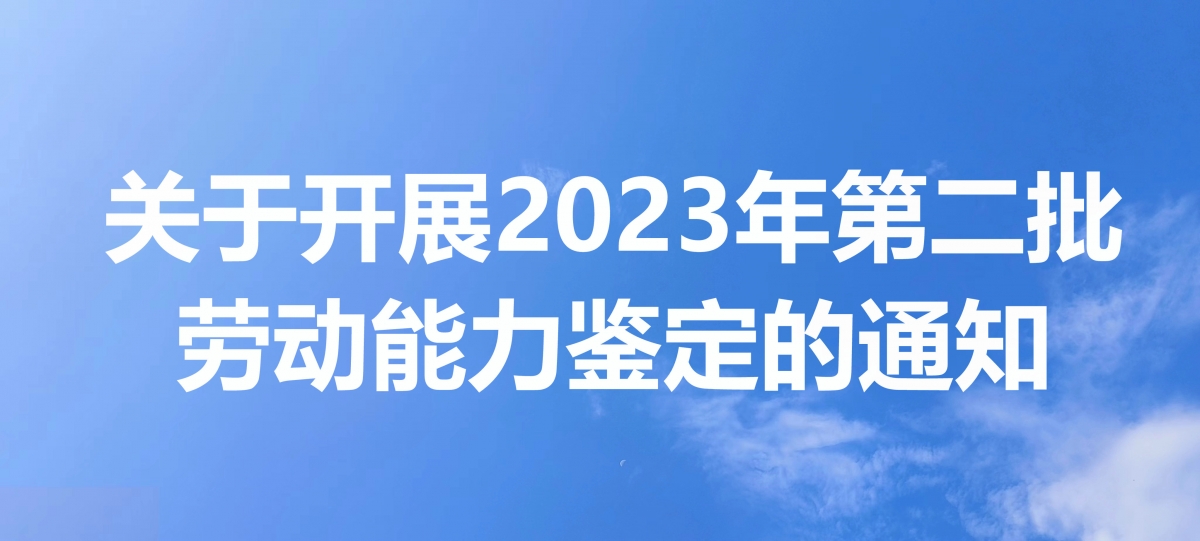 关于开展2023年第二批劳动能力鉴定的通知